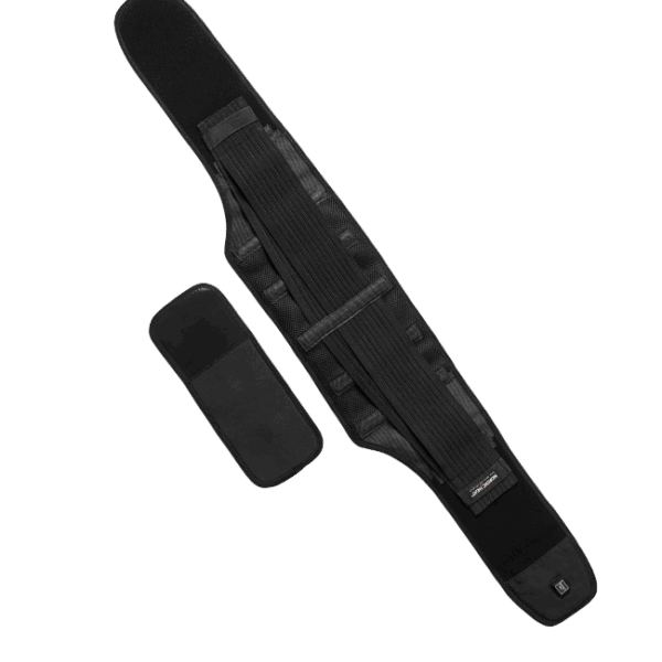 Warm clothing from NordicHeat consisting of a black belt with Velcro closure and a heating element, designed for comfort and warmth.