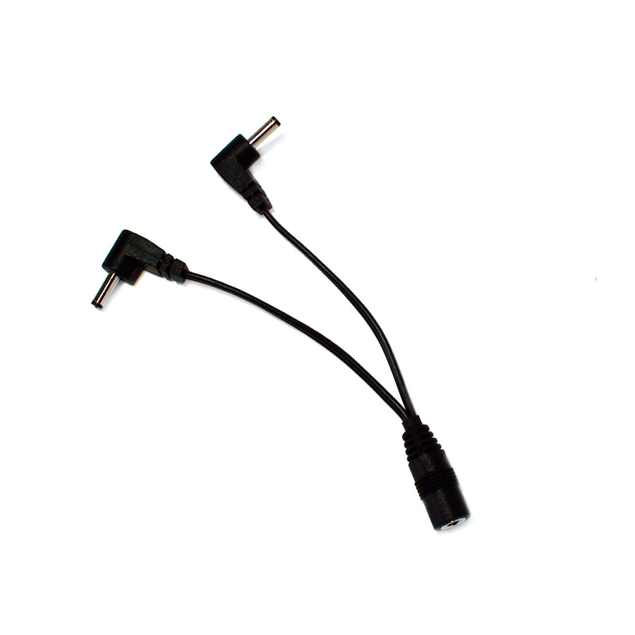 A Y-shaped cable with two connectors at each end lies on a white background. It is a connection accessory for NordicHeat heating clothes.
