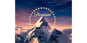 Mountains of snow under a starry sky. Text: "Paramount" and "A Viacom Company". The scenic natural setting can highlight warm and functional products from NordicHeat for an active lifestyle.
